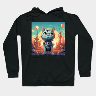 Futuristic Cyber Cat Hoodie